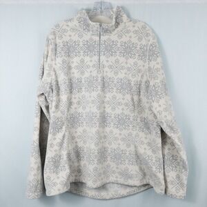 Gander Mountain Guide Series 1/4 Zip Fleece Womens XL Fair Isle Snowflake Winter